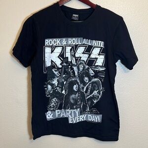 Kiss rock & roll all nite black cotton t-shirt